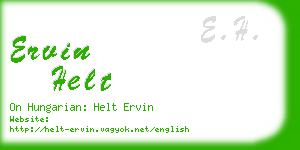 ervin helt business card